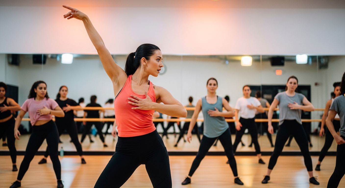 Яркая хореография на занятии